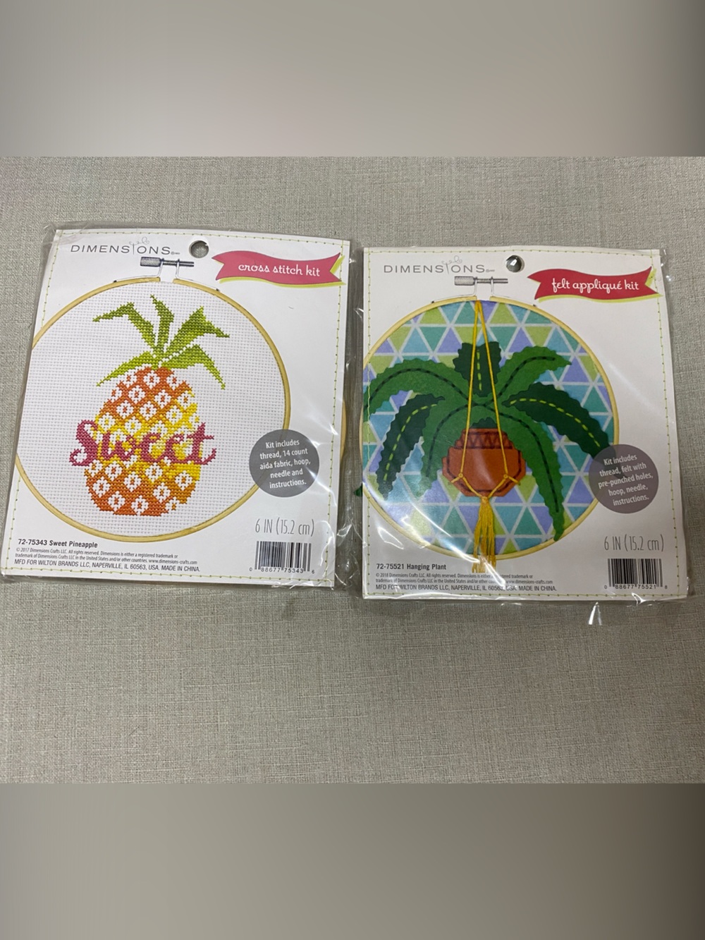 🔥Bundle 5 for $15🔥 Pineapple & Plant Cross Stitch and Felt Appliqué Craft Duo